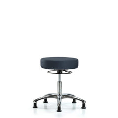 Lab Stool: Vinyl, 25″ Seat Width, 25″ Seat Depth Round Height