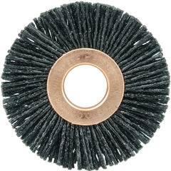 2″ Diameter - Small Diameter Wheel Brush - 0.055″/80 Grit - 1/2″ Arbor - Industrial Tool & Supply