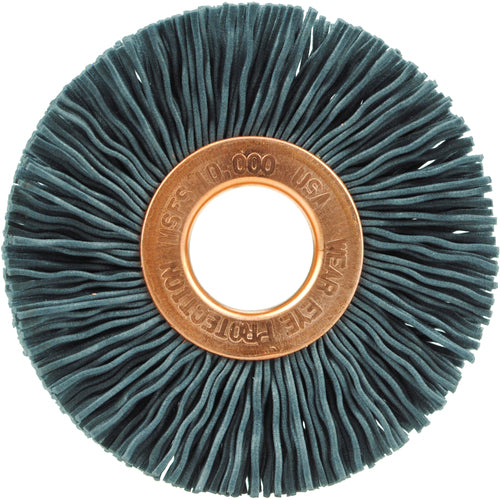 2″ Diameter-1/2″ Arbor Hole - Abrasive Nylon-Copper Center Straight Nylox Wheel - Industrial Tool & Supply