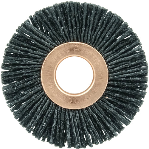 2″ Diameter - Small Diameter Wheel Brush - 0.026″/120 Grit - 1/2″ Arbor - Industrial Tool & Supply