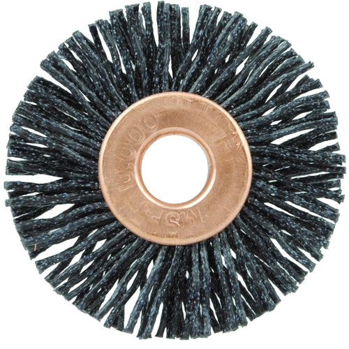 1 1/4″ Diameter - Small Diameter Wheel Brush - 0.026″/120 Grit - 1/4″ Arbor - Industrial Tool & Supply