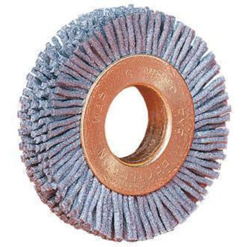 3″ Diameter - Small Diameter Wheel Brush - 0.043″/120 Grit - 1/2″ Arbor - Industrial Tool & Supply