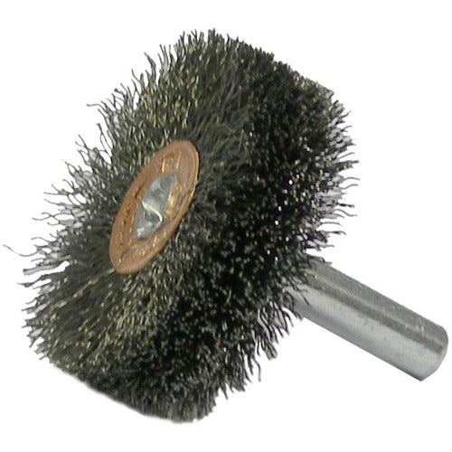 1-1/2″ Stem-Mounted Crimped Wire Wheel, .008″ Steel Fill, 1/4″ Stem - Industrial Tool & Supply