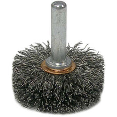 1-1/2″ Stem-Mounted Crimped Wire Wheel, .0118″ Steel Fill, 1/4″ Stem - Industrial Tool & Supply