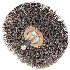 2-1/2″ Stem-Mounted Crimped Wire Wheel, .014″ Steel Fill, 1/4″ Stem - Industrial Tool & Supply