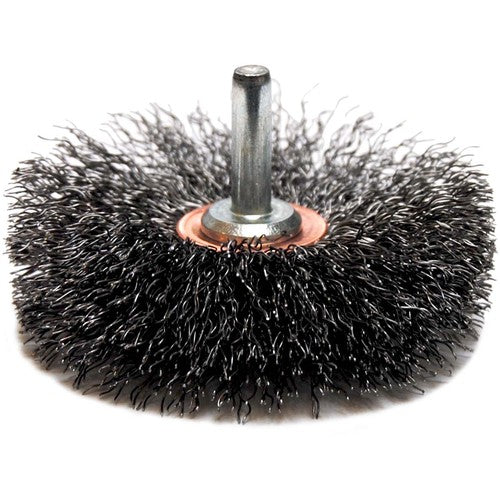 3″ Diameter - Crimped Steel Wire Confle x Brush - Industrial Tool & Supply