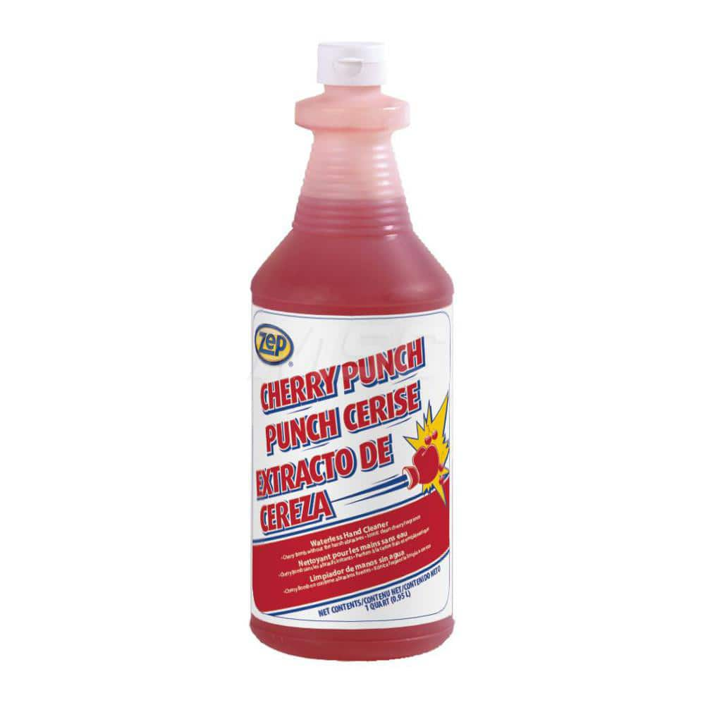 Hand Cleaner: 1 qt, Bottle Liquid, Red, Cherry Scent