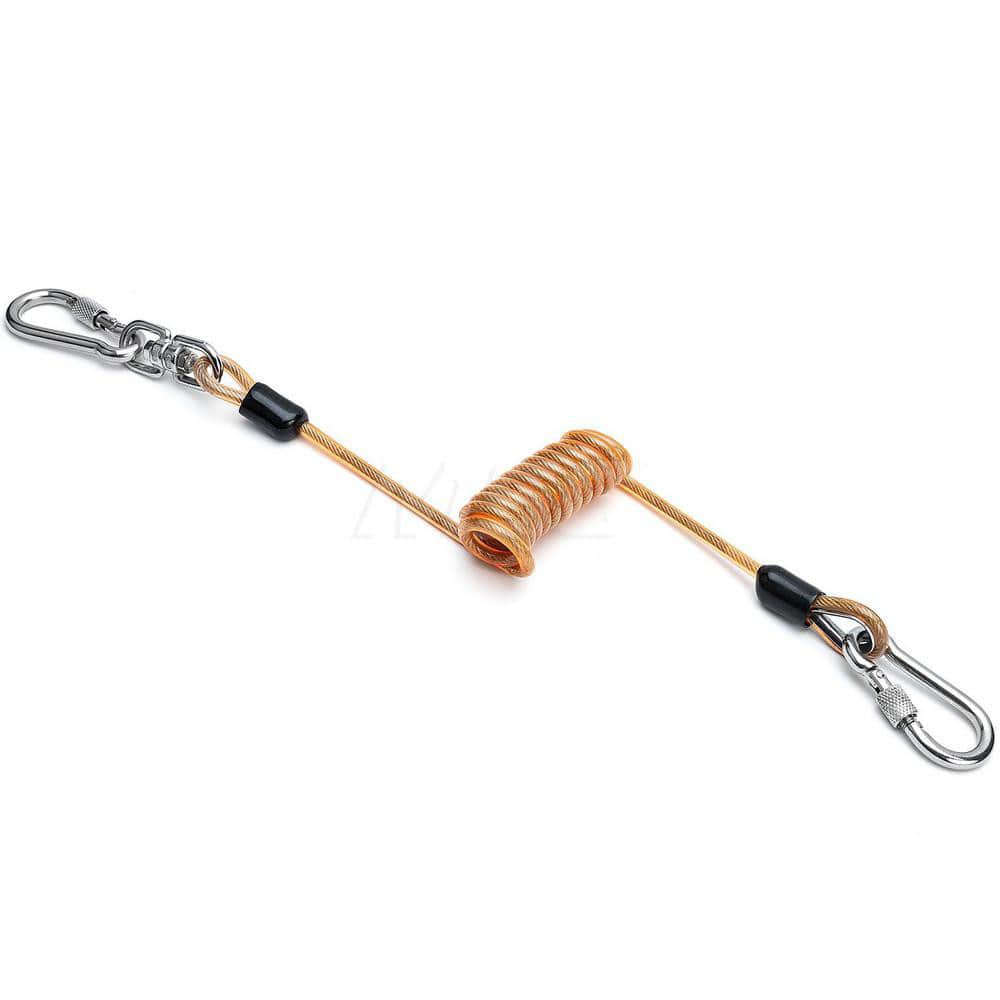 Tool Holding Accessories; Type: Coiled Cable Lanyard; Connection Type: Carabiner; Extended Length (Inch): 51.1800; Color: Molten Orange; Minimum Order Quantity: Polyurethane; Material: Polyurethane