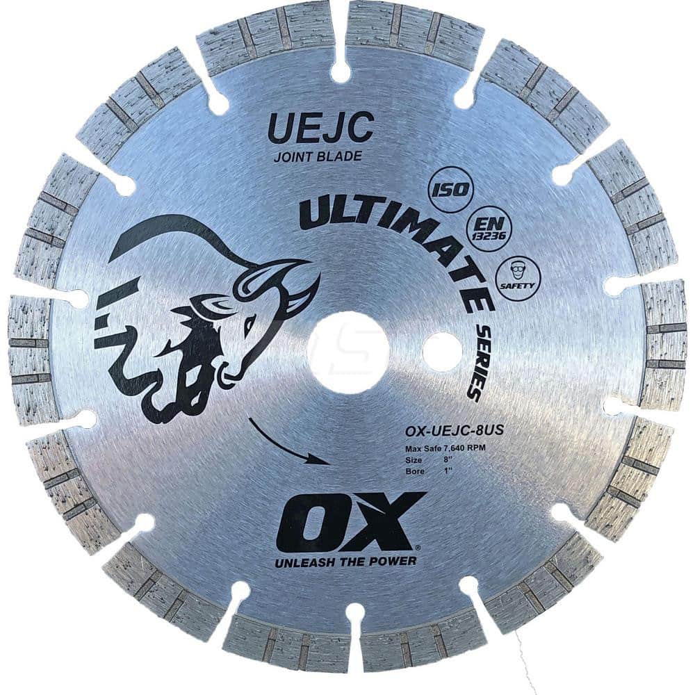 Wet & Dry Cut Saw Blade: 8″ Dia, 1″ Arbor Hole Use on Joint Cleaning, Round with Diamond Knockout Arbor