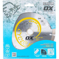 Wet & Dry Cut Saw Blade: 7″ Dia, 5/8 & 7/8″ Arbor Hole Use on Concrete & General Purpose, Round with Diamond Knockout Arbor