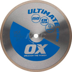 Wet & Dry Cut Saw Blade: 7″ Dia, 5/8 & 7/8″ Arbor Hole Use on Glass Tile, Round with Diamond Knockout Arbor