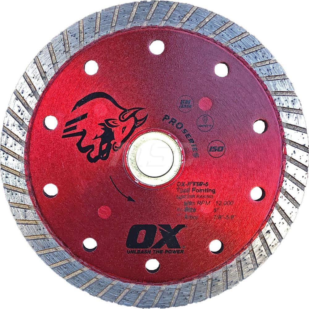 Wet & Dry Cut Saw Blade: 5″ Dia, 5/8 & 7/8″ Arbor Hole Use on Tuck Pointing, Standard Arbor