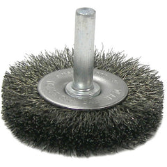 2″ Stem-Mounted Crimped Wire Radial Wheel, .0118″ Steel Fill, 1/4″ Stem - Industrial Tool & Supply