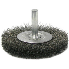 2-1/2″ Stem-Mounted Crimped Wire Radial Wheel, .014″ Steel Fill, 1/4″ Stem - Industrial Tool & Supply