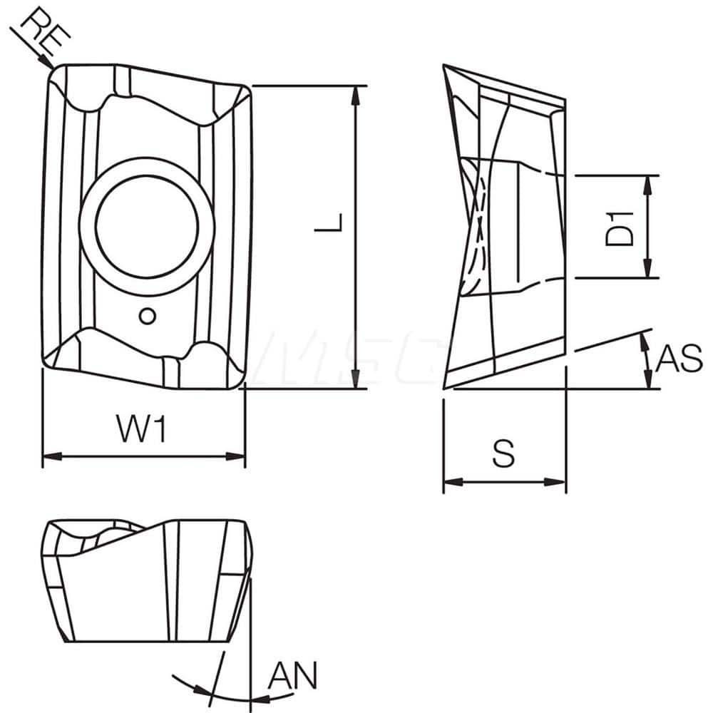 Kyocera BDMT 070302ERJT PR1210 Grade PVD Carbide, Parallelogram, Positive Rake Angle, Right-Hand Milling Insert for Roughing in (K) Gray Cast Iron, (K) Nodular Cast Iron and (S) Titanium Alloy