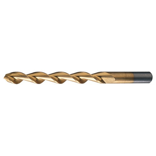 15/32 RHS / RHC HSS 118 Degree Notched Point Parabolic HSS Jobber Drill - TiN - Exact Industrial Supply