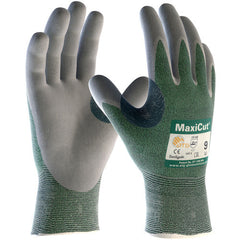 ‎18-570/XXXL Cut Resistant Gloves - MaxiCut - Green 15G Eng Yarn Shell - Gray Nitrile MicroFoam Grip - A2 - Exact Industrial Supply