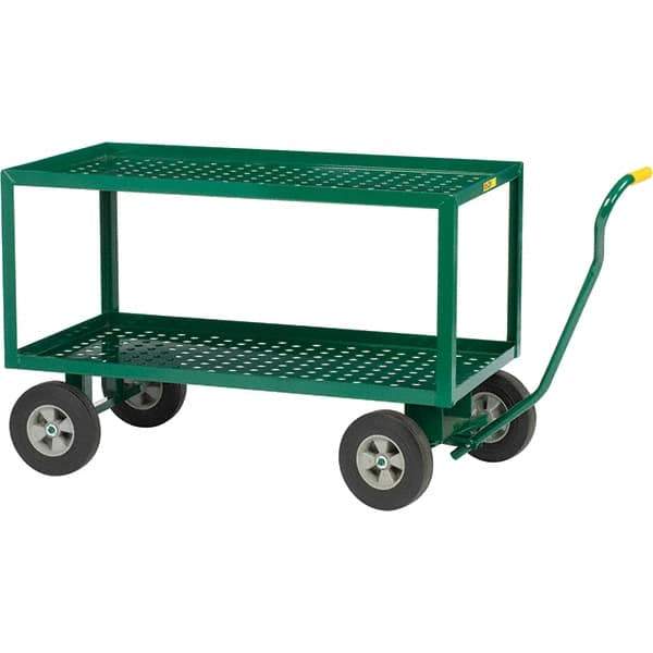 Little Giant - 1,200 Lb Capacity Steel Wagon Truck - Steel Deck, 24" OAW, 36" Platform Length, Solid Rubber Casters - Industrial Tool & Supply