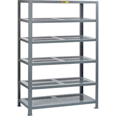 Little Giant - 6 Shelf Steel Shelving - 18" Wide x 72" High x 32" Deep, Gray - Industrial Tool & Supply