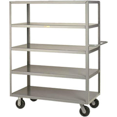 Little Giant - 3,600 Lb Capacity, 24" Wide x 36" Long x 63-1/2" High Cart - 5 Shelf, Steel, Phenolic Casters - Industrial Tool & Supply