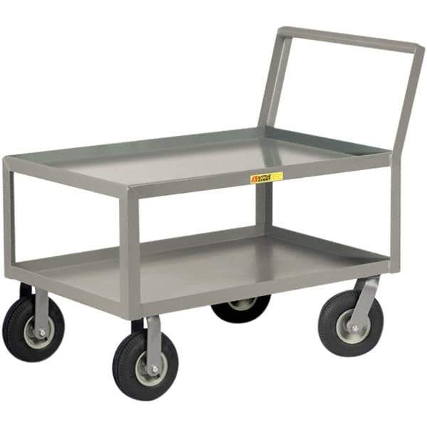 Little Giant - 1,200 Lb Capacity, 24" Wide x 48" Long x 38" High Instrument Cart - 2 Shelf, Steel, Pneumatic Casters - Industrial Tool & Supply
