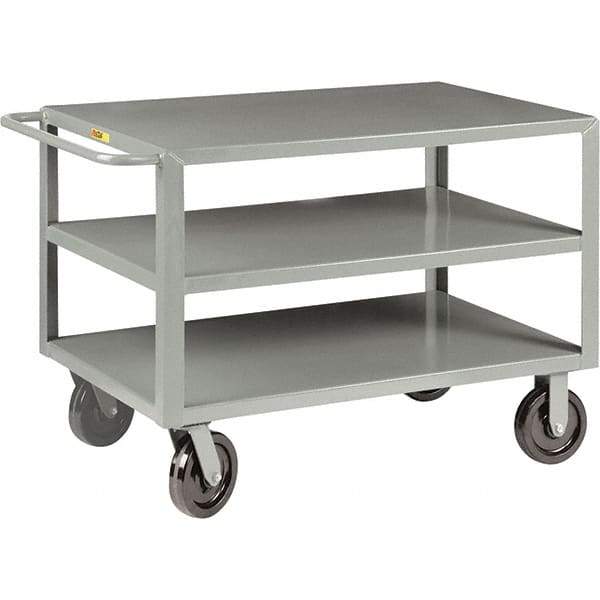 Little Giant - 5,000 Lb Capacity, 30" Wide x 60" Long x 36" High Cart - 3 Shelf, Steel, Phenolic Casters - Industrial Tool & Supply