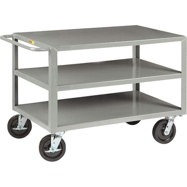 Little Giant - 5,000 Lb Capacity, 30" Wide x 48" Long x 36" High Cart - 3 Shelf, Steel, Phenolic Casters - Industrial Tool & Supply