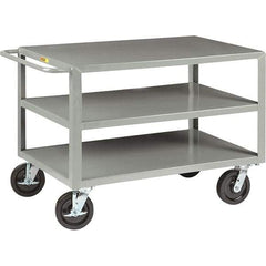 Little Giant - 5,000 Lb Capacity, 30" Wide x 48" Long x 36" High Cart - 3 Shelf, Steel, Phenolic Casters - Industrial Tool & Supply
