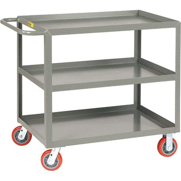 Little Giant - 2,000 Lb Capacity, 30" Wide x 48" Long x 36" High Service Cart - Steel, Polyurethane Casters - Industrial Tool & Supply
