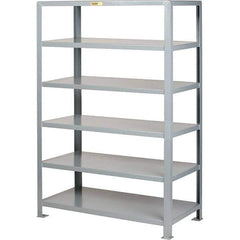 Little Giant - 6 Shelf Steel Shelving - 18" Wide x 72" High x 32" Deep, Gray - Industrial Tool & Supply