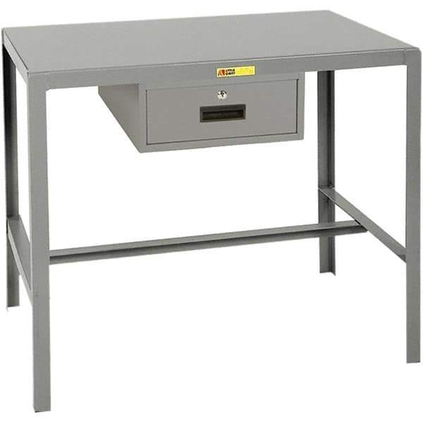 Little Giant - 48 Wide x 24" Deep x 18" High, Steel Machine Work Table with Drawer - Fixed Legs - Industrial Tool & Supply