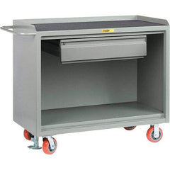 Little Giant - 3,600 Lb Capacity, 1 Drawer Mobile Service Bench - 41" Wide x 24" Deep x 43" High, Steel, Gray - Industrial Tool & Supply