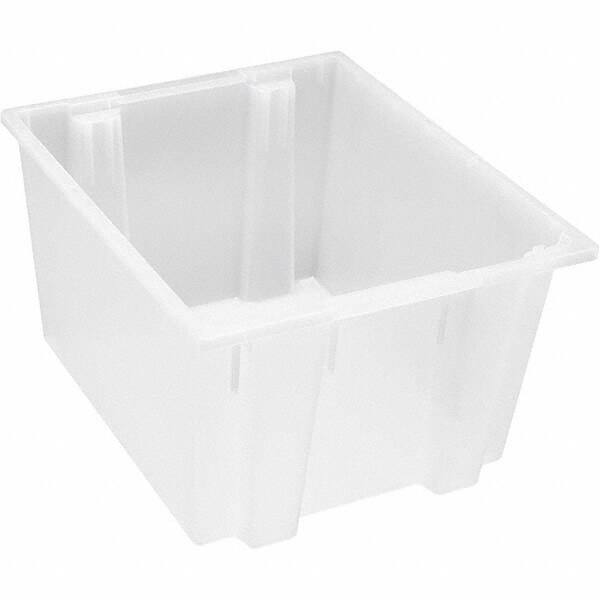 Quantum Storage - 75 Lb Load Capacity Clear Polypropylene Tote Container - Stacking, Nesting, 16" Long x 19-1/2" Wide x 23" High - Industrial Tool & Supply