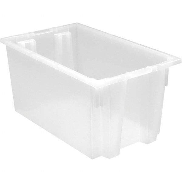 Quantum Storage - 90 Lb Load Capacity Clear Polypropylene Tote Container - Stacking, Nesting, 12" Long x 15-1/2" Wide x 23" High - Industrial Tool & Supply