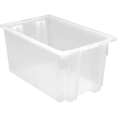 Quantum Storage - 90 Lb Load Capacity Clear Polypropylene Tote Container - Stacking, Nesting, 12" Long x 15-1/2" Wide x 23" High - Industrial Tool & Supply