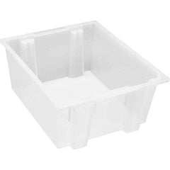 Quantum Storage - 45 Lb Load Capacity Clear Polypropylene Tote Container - Stacking, Nesting, 10" Long x 19-1/2" Wide x 23" High - Industrial Tool & Supply