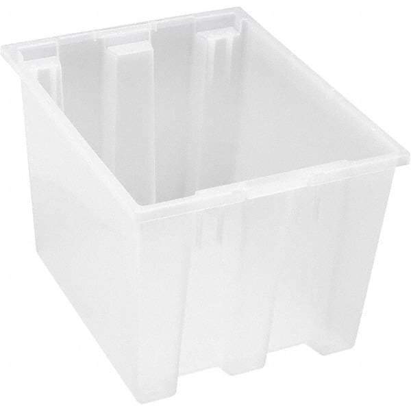 Quantum Storage - 65 Lb Load Capacity Clear Polypropylene Tote Container - Stacking, Nesting, 13" Long x 15-1/2" Wide x 19-1/2" High - Industrial Tool & Supply