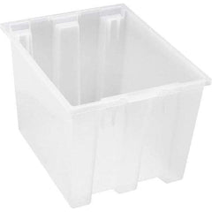 Quantum Storage - 65 Lb Load Capacity Clear Polypropylene Tote Container - Stacking, Nesting, 13" Long x 15-1/2" Wide x 19-1/2" High - Industrial Tool & Supply