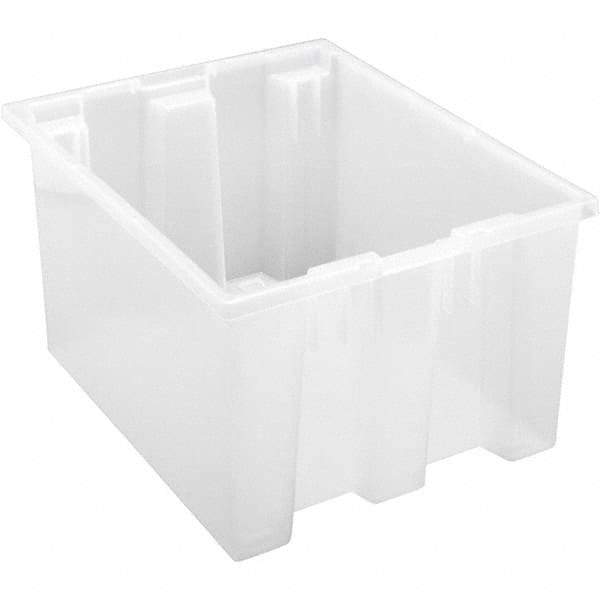 Quantum Storage - 65 Lb Load Capacity Clear Polypropylene Tote Container - Stacking, Nesting, 10" Long x 15-1/2" Wide x 19-1/2" High - Industrial Tool & Supply