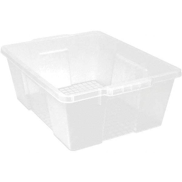 Quantum Storage - 50 Lb Load Capacity Clear Polypropylene Tote Container - Stacking, Nesting, 7.8" Long x 15.9" Wide x 21" High - Industrial Tool & Supply
