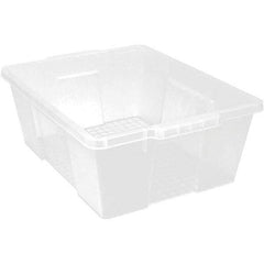 Quantum Storage - 50 Lb Load Capacity Clear Polypropylene Tote Container - Stacking, Nesting, 7.8" Long x 15.9" Wide x 21" High - Industrial Tool & Supply