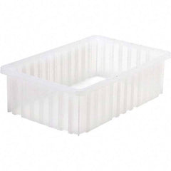 Quantum Storage - 40 Lb Load Capacity Clear Polypropylene Dividable Container - Stacking, 5" Long x 10.9" Wide x 16-1/2" High - Industrial Tool & Supply