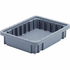 Quantum Storage - 20 Lb Load Capacity Gray Polypropylene Dividable Container - Stacking, 2-1/2" Long x 8.3" Wide x 10.9" High - Industrial Tool & Supply