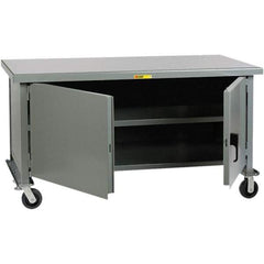 Little Giant - 1 Shelf Mobile Storage Cabinet - Steel, 60" Wide x 30" Deep x 37-1/2" High - Industrial Tool & Supply