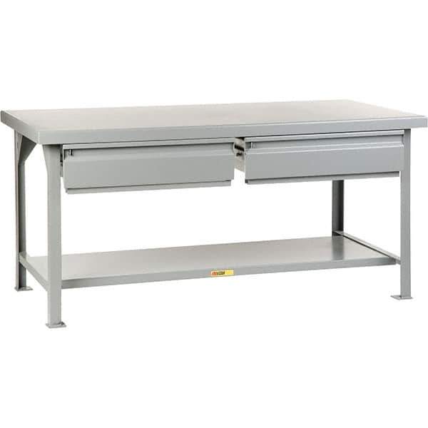 Little Giant - 72 Wide x 36" Deep x 34" High, Steel Workbench - Fixed Legs - Industrial Tool & Supply