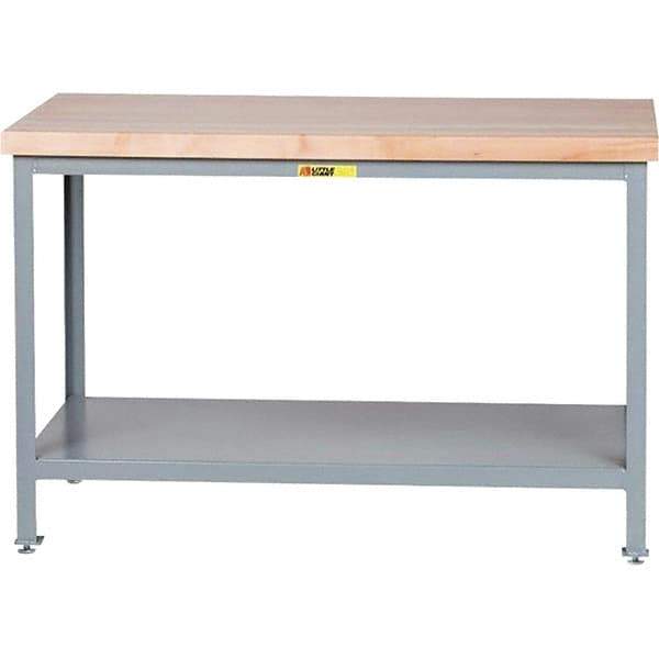 Little Giant - 60 Wide x 30" Deep x 35" High, Steel Butcher Block Top - 2,000 Lb Capacity, 35" High - Industrial Tool & Supply
