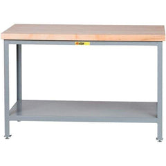 Little Giant - 24 Wide x 24" Deep x 35" High, Steel Butcher Block Top - Adjustable Height Legs - Industrial Tool & Supply