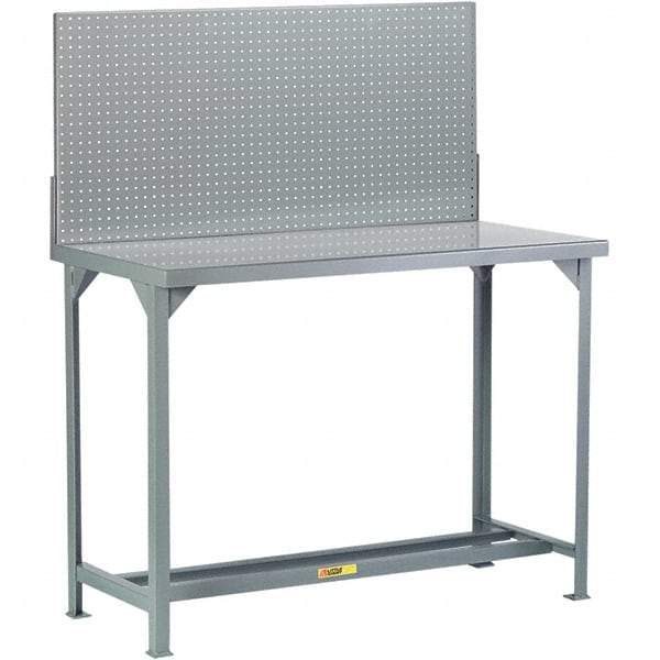 Little Giant - 60 Wide x 36" Deep x 60" High, Steel Workbench with Pegboard - Fixed Legs - Industrial Tool & Supply