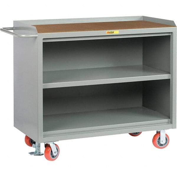 Little Giant - 3,600 Lb Capacity, 2 Drawer Mobile Service Bench - 41" Wide x 24" Deep x 43" High, Steel, Gray - Industrial Tool & Supply
