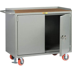 Little Giant - 3,600 Lb Capacity, 2 Door Mobile Service Bench - 41" Wide x 24" Deep x 43" High, Steel, Gray - Industrial Tool & Supply